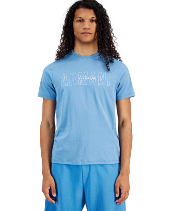 Мужская футболка с круглым вырезом и короткими рукавами с графическим логотипом, созданная для Macy's Armani