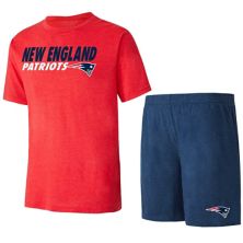 Мужской комплект для сна с темно-синей/красной футболкой и шортами New England Patriots Meter Concepts Sport Unbranded