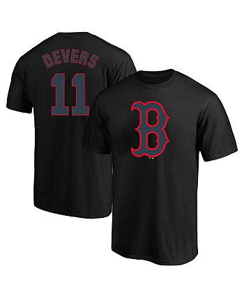 Мужская черная мужская футболка Rafael Devers Boston Red Sox Big and Tall с именем и номером Profile