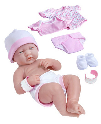 Детская кукла La Newborn 14 дюймов, розовый подарочный набор из 8 предметов JC Toys