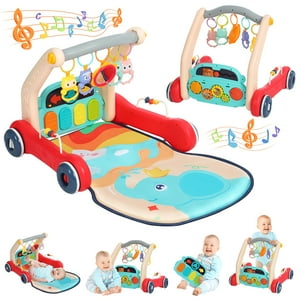 Baby Play Mat, 4 in 1  Baby Gym Activity Center with Musical Light Piano, Baby Learning Walkers for 0-36 Months Infant Toddler Novashion