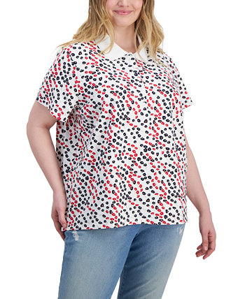 Рубашка поло с цветочным принтом больших размеров Tommy Hilfiger