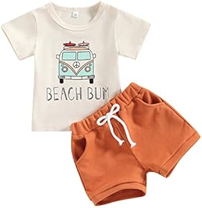 Newborn Baby Boys Clothes Beach Toddler Hawaiian Short Sleeve 12 18 Months T-Shirts Drawstring Summer Short Pants Ma&Baby