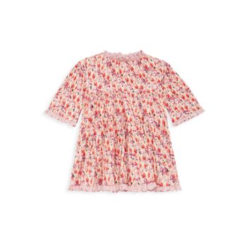 Little Girl's &amp; Girl's Floral Three-Quarter-Sleeved Dress Kika Vargas