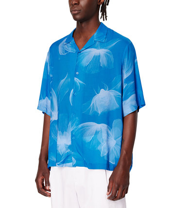 Men's Boxy-Fit Floral Graphic Shirt Armani