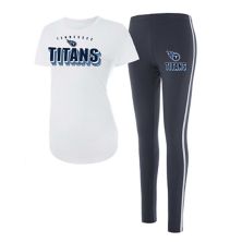 Женский комплект из футболки и леггинсов Concepts Sport белого/темно-серого цвета Tennessee Titans Sonata Unbranded