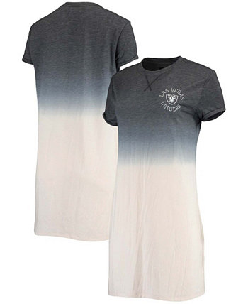 Женское черное и белое платье-футболка с эффектом потрескавшейся ткани Las Vegas Raiders с эффектом омбре Junk Food