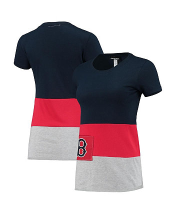 Женская темно-синяя приталенная футболка Boston Red Sox Refried Apparel