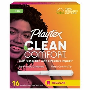 Playtex Clean Comfort Tampons, Regular Absorbency (Pack of 6) Playtex