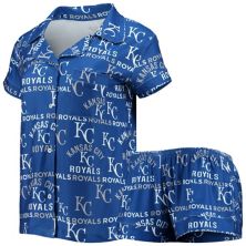 Women's Concepts Sport Royal Kansas City Royals Flagship Allover Print Top & Shorts Sleep Set Unbranded