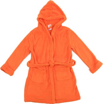Оранжевый флисовый халат с капюшоном Leveret