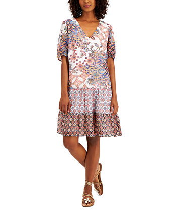 Многоуровневое женское платье с комбинированным принтом, созданное для Macy's INC International Concepts