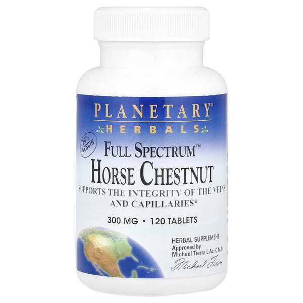 Full Spectrum Horse Chestnut, 300 mg, 120 Tablets (Таблетки) Planetary Herbals