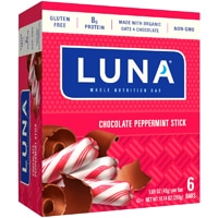 Цельные питательные батончики LUNA для женщин с шоколадной мятной палочкой -- 6 батончиков Luna
