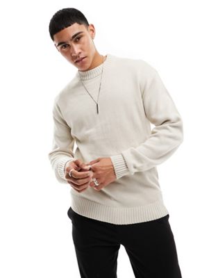 Белый вязаный свитер с заниженными плечами Jack & Jones Essentials Jack & Jones