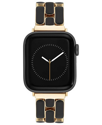 Женский трехрядный браслет с золотой и черной эмалью, совместимый с Apple Watch 42/44/45/Ultra/Ultra 2 Anne Klein
