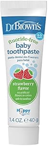 Dr. Brown's Fluoride-Free Baby Toothpaste, Safe to Swallow, Apple Pear, 1-Pack, 1.4oz/40g, 0-3 years Dr. Brown's