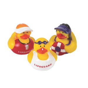 Lifeguard Rubber Ducks - Party Favors - 12 Pieces Fun Express