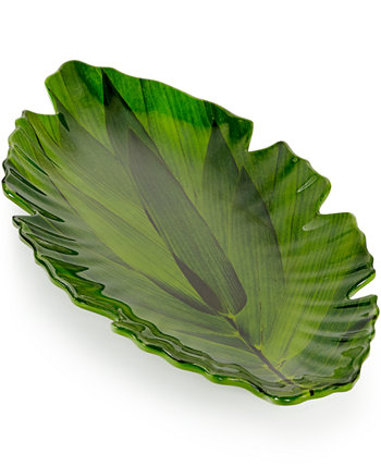 Дзен Меламиновая тарелка с маленькими зелеными листьями Q Squared