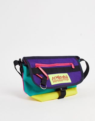 Нейлоновая сумка-мессенджер Manhattan Portage зеленого, фиолетового и желтого цвета Manhattan Portage