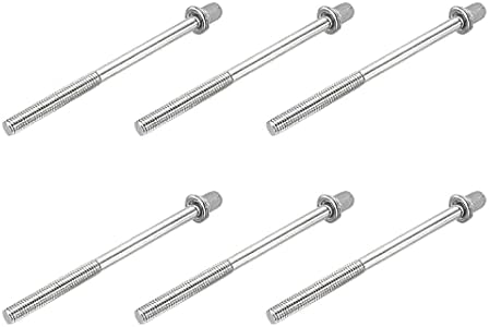 MECCANIXITY Drum Tension Rods M6 x 00mm for Bass Drum Hardware Parts Accessory Pack of 6 Meccanixity