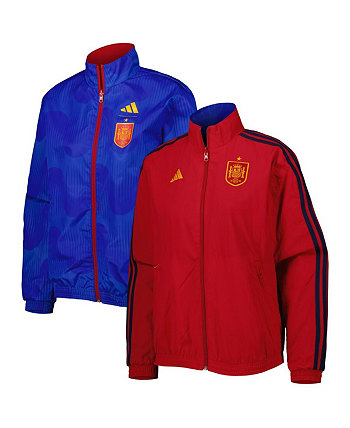 Женская красная двусторонняя куртка AEROREADY с гимном национальной сборной Испании на молнии во всю длину Adidas