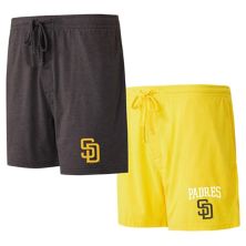 Мужские шорты для сна Concepts Sport коричневого/золотого цвета San Diego Padres из двух комплектов Unbranded