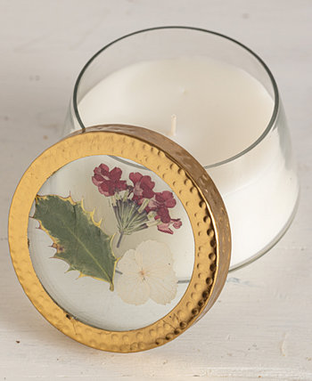 Прессованная цветочная свеча - Цитрусовая гирлянда - Средний размер Rosy Rings