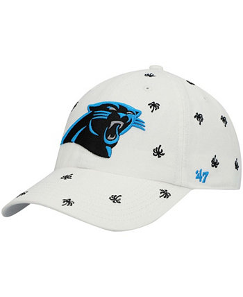 Женская белая регулируемая шляпа Carolina Panthers Team Confetti Clean Up '47 Brand