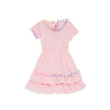 Маленькая девочка & amp; Платье Nissi для девочек с помпонами Little Peixoto