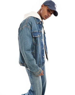 Only & Sons loose fit denim jacket in medium blue Only & Sons