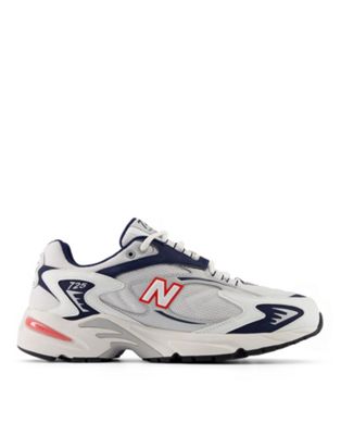 Белые кроссовки New Balance 725 с красными и синими деталями New Balance