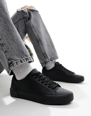 Черные базовые кроссовки на шнуровке Pull&Bear Pull&Bear