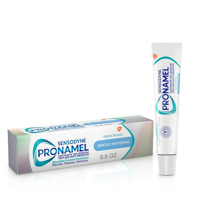 Sensodyne Pronamel Gentle Whitening Enamel Toothpaste for Sensitive Teeth and Cavity Protection, Alpine Breeze - 0.8 Oz, for Adults Sensodyne Pronamel