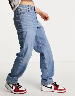 Винтажные полустиранные джинсы свободного кроя ASOS DESIGN ASOS DESIGN
