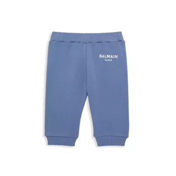 Хлопковые спортивные штаны с логотипом для маленьких мальчиков Balmain