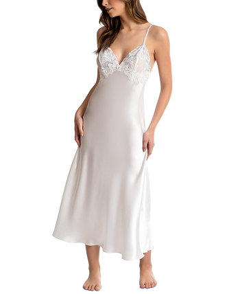 Длинная атласная ночная рубашка для невесты Paloma с кружевной отделкой Linea Donatella