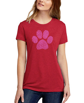 Женская футболка Premium Blend XOXO Dog Paw Word Art LA Pop Art