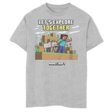 Boys 8-20 Husky Minecraft Let's Explore Together Graphic Tee Marvel