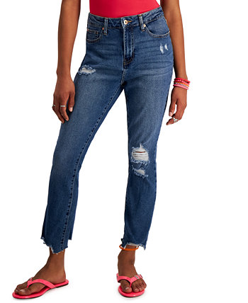 Потертые джинсы прямого кроя до щиколотки для юниоров Celebrity Pink