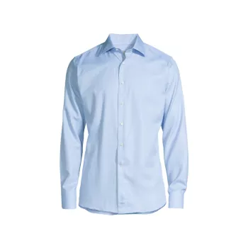 Рубашка с пуговицами спереди и микро-шевроном Canali