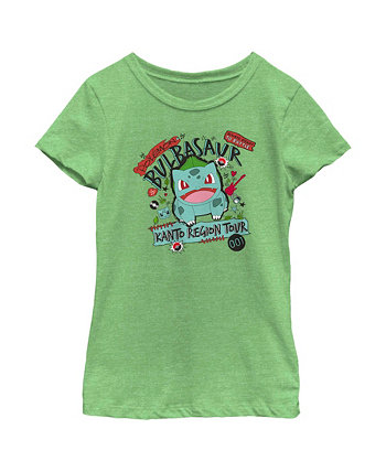 Girl's Pokemon Bulbasaur Kanto Tour  Child T-Shirt Nintendo