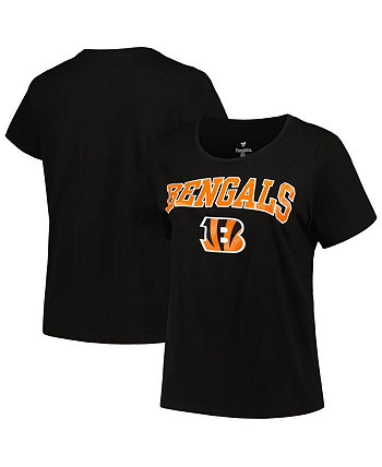 Черная женская футболка больших размеров с аркой и логотипом Cincinnati Bengals Fanatics