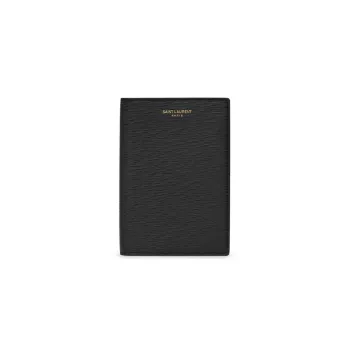 Футляр для паспорта из кожи с тиснением Ripple Saint Laurent