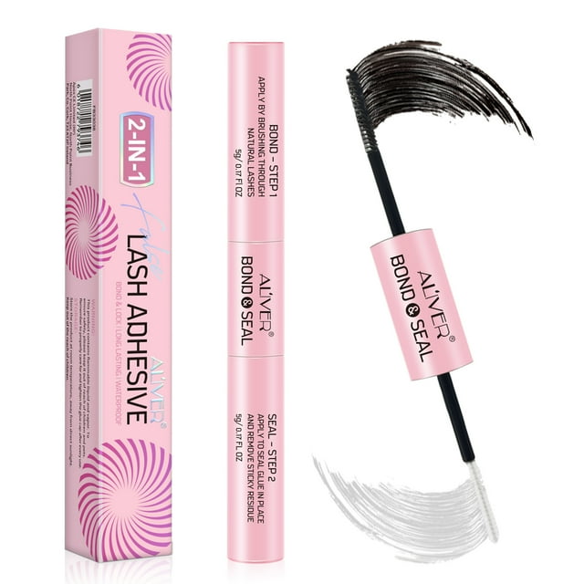 Aliver 2-in-1 Lash Adhesive Pink,Waterproof & Sweatproof,Long-Lasting Wear-1 pack ALIVER