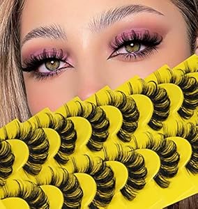 Mink Lashes Cat Eye Fluffy False Lashes Fox Eye False Eyelashes Lashes Natural D Curl Volume Fake Eyelashes Soft Handmade Lashes that Look Like Extensions Lashes Pack Zanlufly