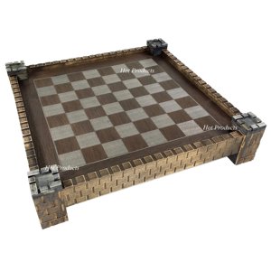 17 1/2" Medieval Times Fortress / Castle Chess Board 1 9/16" Squares Unknown