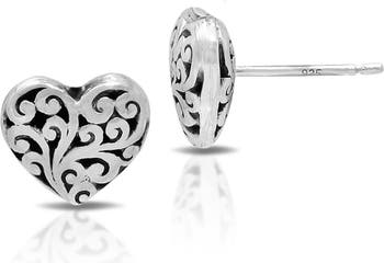 Серьги-гвоздики в форме сердца из стерлингового серебра Lois Hill