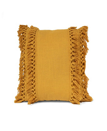 Современная декоративная подушка с кисточками, 20 x 20 дюймов Lush Décor