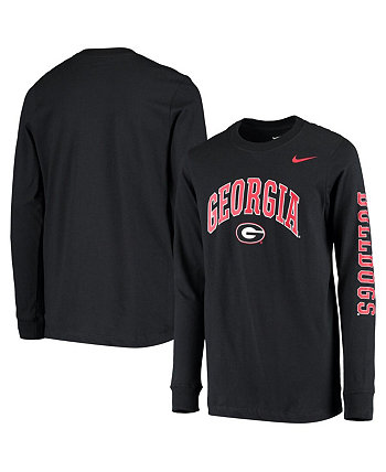 Черная футболка с длинными рукавами и логотипом Big Boys Georgia Bulldogs Arch Nike